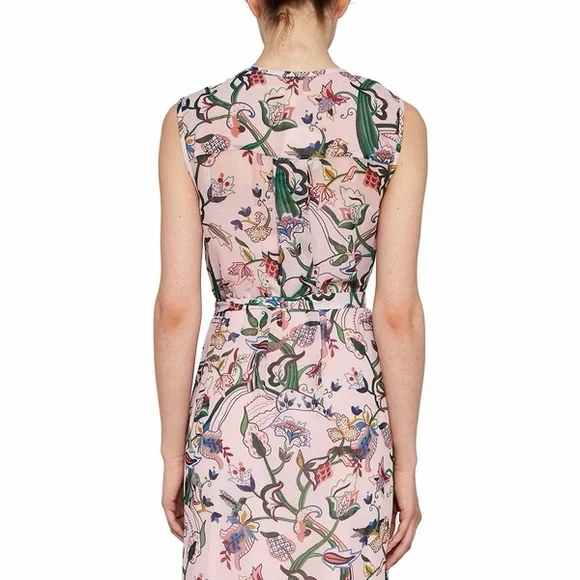 Ted Baker Pink Jungle Floral Maxi Dress Belted Sleeveless Occasion US 6 - Picture 4 of 12